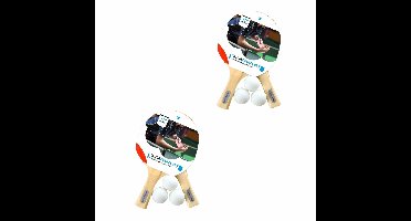 Tafeltennis - 2x set - 2 batjes en 3 balletjes - pingpong set - tafeltennisspel