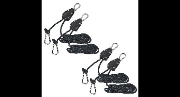 Takel met ratel en touw - 4x stuks - set van 2 stuks - 136kg