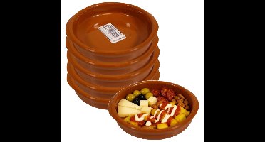 Tapas schaaltje Murcia - 6x - creme brulee - terracotta - 12 cm - borrelhapjes serveerschaaltje