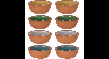 Tapas schaaltjes - 16x st - 10 x 4 cm - 150 ml - terracotta - hapjes bakjes