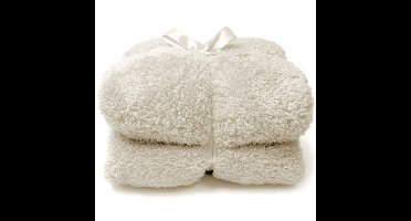 Teddy plaid/deken - creme wit - polyester - 150 x 200 cm