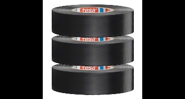 Tesa isolatietape rol zwart - 3x - 10 mtr x 1,5 cm - Klusbenodigdheden - Isolatie tape - Universele