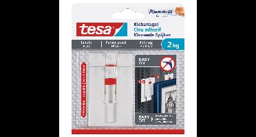 Tesa klevende spijkers verstelbaar - 4x stuks - wit - voor gevoelige oppervlaktes