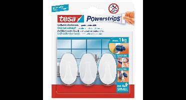 Tesa Powerstrips - 3x st - ovaal - haken - small - klusbenodigdheden