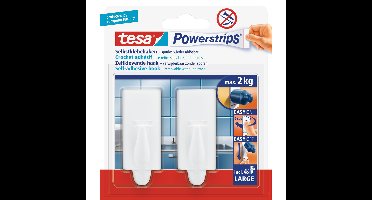 Tesa Powerstrips haken - 2x - large - plakstrips - bevestiging - opplak haakjes