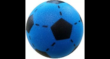 T&F Creations Softbal foam - voetbal print - blauw - zacht - 20 cm - speelgoed ballen
