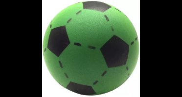 T&F Creations Softbal foam - voetbal print - groen - zacht - 20 cm - speelgoed ballen