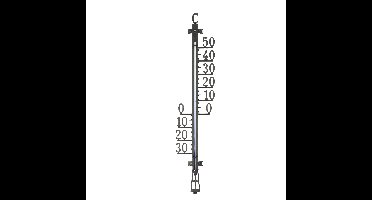 TFA Buiten Thermometer - analoog - kunststof - XL - zwart - 50 x 11 cm