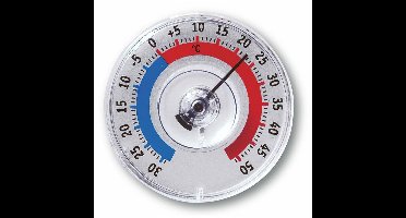 TFA Raam Thermometer - analoog - kunststof - transparant - 8 x 8 cm - binnen en buiten