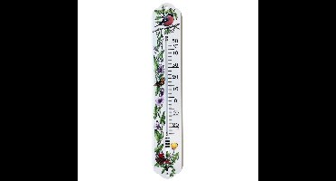 TFA Thermometer - bloemen - kunststof - XL - wit - 50 x 9.2 cm - tuindecoratie