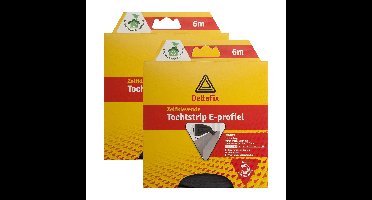 Tochtstrip - 2x - tochtwering - zwart - zelfklevend - E-profiel - 6 m x 9 mm x 4 mm