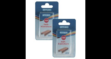 Toppoint Nietjes - 2000x stuks - 24/6 - koper kleur - kantoor benodigdheden