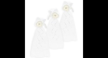 Trouwauto antenne lint boeket - Bruiloft - wit/creme - 8x stuks - just married