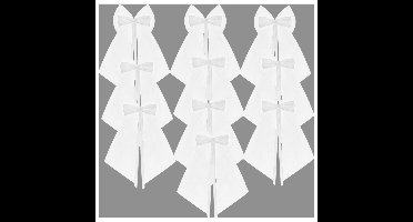 Trouwauto antenne lint strik - Bruiloft - wit - 10x stuks - 18 cm - just married
