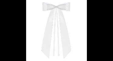 Trouwauto antenne lint strik - Bruiloft - wit - 4x stuks - 14 cm - just married
