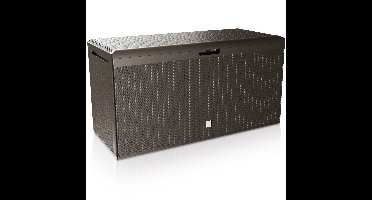 Tuin kussen opbergbox - bruin - kunststof - 290 liter - 114 x 47 x 59 cm