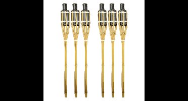 Tuinfakkels - 6x - met oliehouder - bamboe - 60 cm