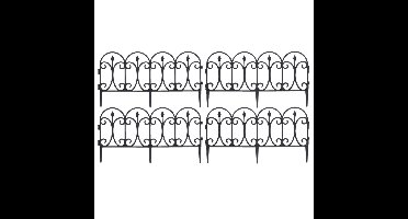 Tuinhekjes - 12x stuks - kunststof - 60 x 30 cm - zwart - borderrand - tuinafscheiding