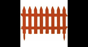 Tuinhekjes/borderranden - 6x stuks - kunststof - 350 cm - terra - tuinafscheiding - 60 x 40 cm