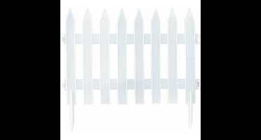 Tuinhekjes/borderranden - 6x stuks - kunststof - 350 cm - wit - tuinafscheiding - 60 x 40 cm