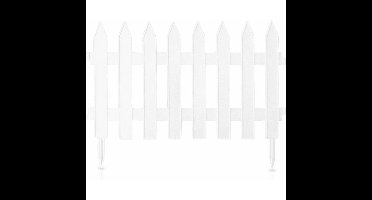 Tuinhekjes/borderranden - 7x stuks - kunststof - 320 cm - wit - tuinafscheiding - 46 x 35 cm