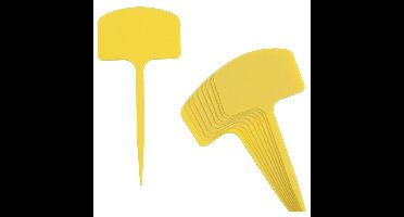 Tuinlabels - 60x - geel - kunststof - 3,5 x 5 cm - plaat etiketten - moestuin / groentetuin / kruide