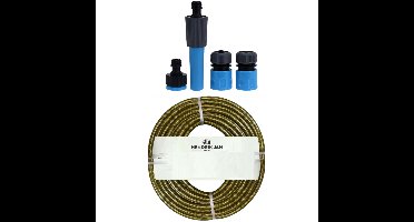 Tuinslang 50 meter - gewapend/anti knik - 13mm - met koppelstukken/spuitstuk set