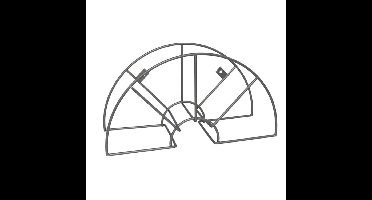 Tuinslanghouder metaal - zilver - 43 x 16 x 23 cm - wandbevestiging