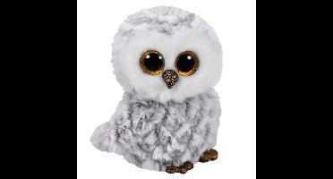 Ty Beanie Pluche uil - knuffel vogel - wit - 15 cm - bosdieren knuffel