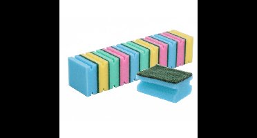 Ultra Clean Schuursponsjes - 48x - gekleurd - afwas of schoonmaak sponzen