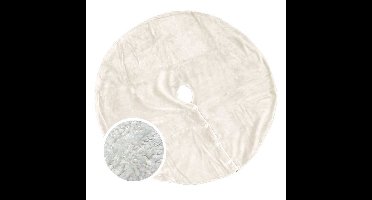 Unique Living kerstboomrok - ivoor wit - D110 cm - polyester