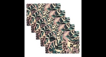 Unique Living Placemat Jungle - 10x - Monstera bladeren - 44 x 28 cm - tafeldecoratie