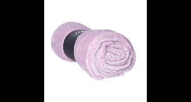Unique Living Plaid - fleece deken - lila paars - polyester - 130 x 180 cm