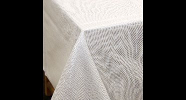 Unique Living Textile glamour Tafelkleed - 150 x 200 cm - wit - Eettafel tafellakens - polyester