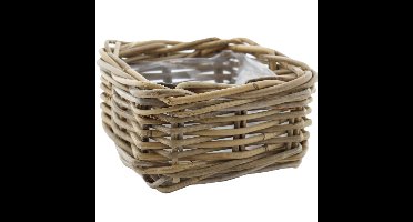 VD Leeden Opbergmand Klassiek - bruin - 20 x 20 x 10 cm - rotan - gevlochten riet