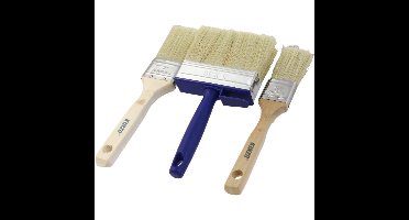 Verfkwasten set - 3x stuks - plat - B 38 tot 100 mm - schilder benodigdheden