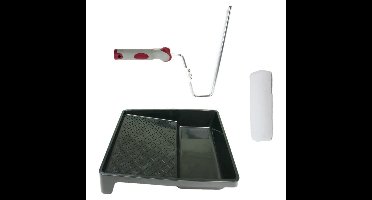 Verfroller anti spat lakroller profi schilderset met softgrip beugel en verfbak 25 cm