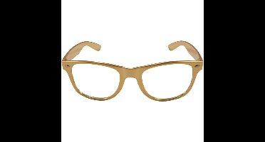 Verkleed bril - metallic goud - kunststof - verkleedaccessoires feestbril