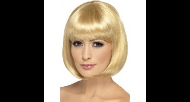 Verkleed damespruik Bob-line kapsel - Blond - met pony - Carnaval pruiken