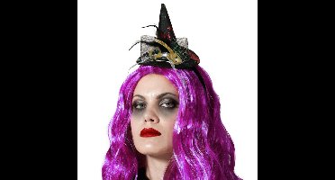 Verkleed haarband/hoofdband mini heksen hoedje - meisjes/dames - kunststof