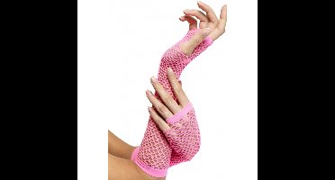 Visnet handschoenen roze