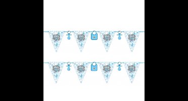 Vlaggenlijnen geboorte jongen - 2x stuks - blauw - 6 meter - Its a boy