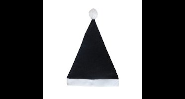 Voordelige kerstmuts - zwart - voor volwassenen - polyester?- 59 cm - kerstaccessoires