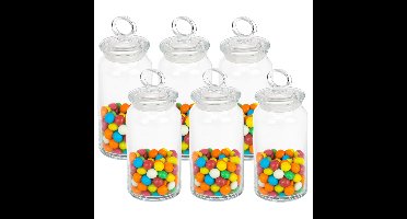 Voorraadpotten - 6x stuks - luchtdichte deksel - voedsel - glas - 3x van 860 ml - 3x van 1130 ml