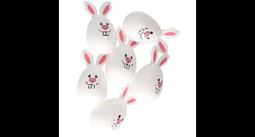 Vulbare hobby kunststof paaseieren - 8 cm - 24x stuks - witte kip - Paasdecoraties