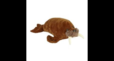Walrus pluche knuffeldier - 40 cm - bruin - extra groot