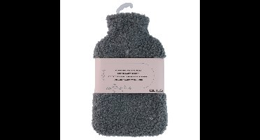 Warmwaterkruik - antraciet - 1,75L - teddy hoes - bedkruik - kruik - kruik met hoes