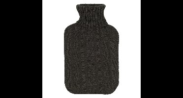 Warmwaterkruik - met zacht gebreide hoes - donkergrijs - 1,75L - kruik