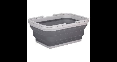 Wasmand/draagmand opvouwbaar - kunststof - 19 Liter - grijs - 38 x 28 x 18 cm