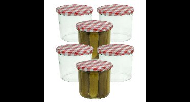 Weckpotten / inmaakpotten - rood - 12x stuks - 230 ml - met draaideksel - glas
